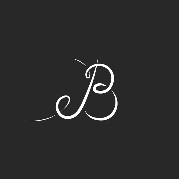 Makieta logo B list monogram — Wektor stockowy