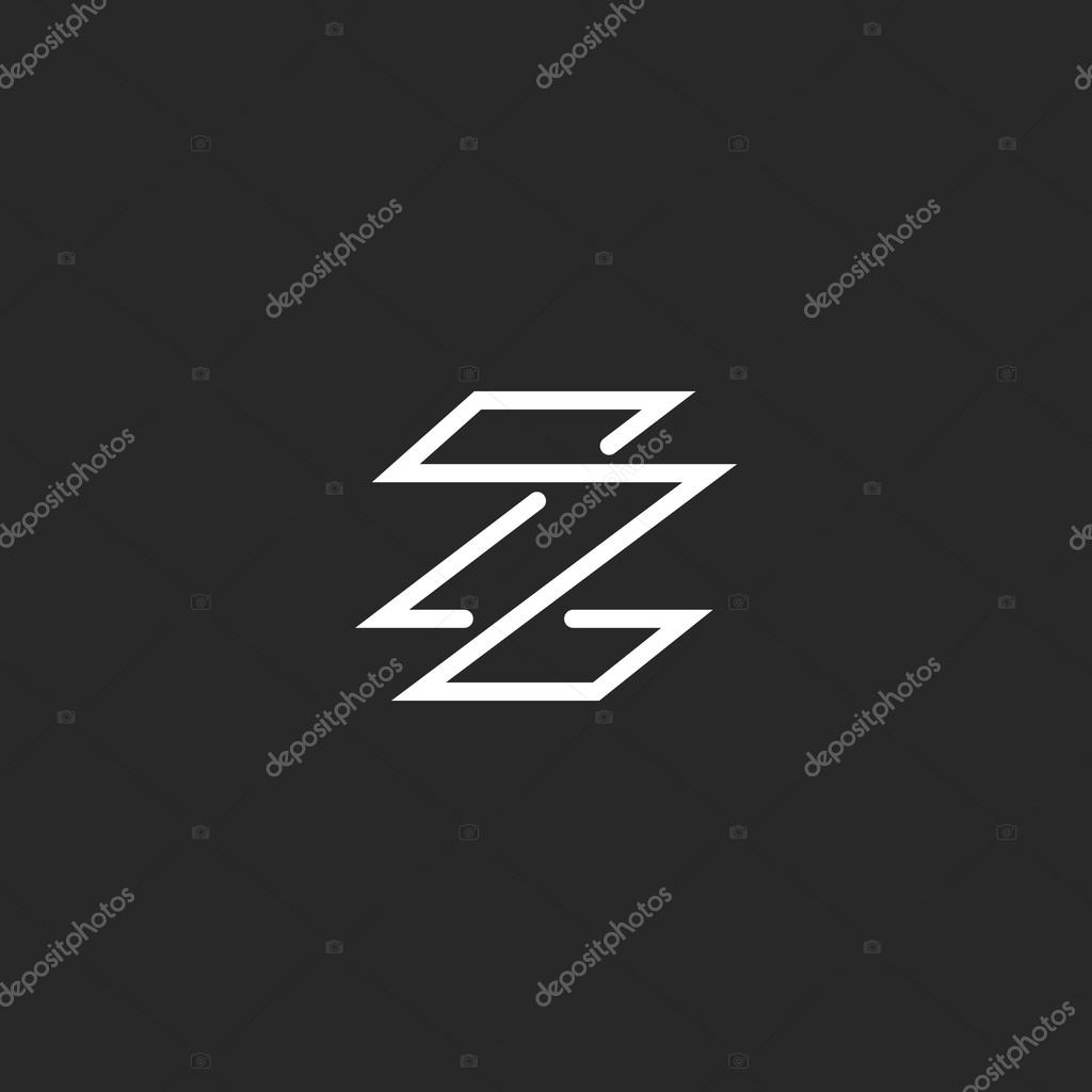 Monogram letter Z logo minimal style, weaving thin line template emblem