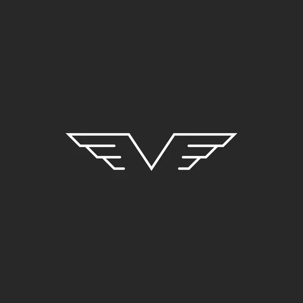 Wings V letter logo — Stock Vector