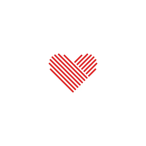 Logotipo do coração emblema vermelho médico — Vetor de Stock