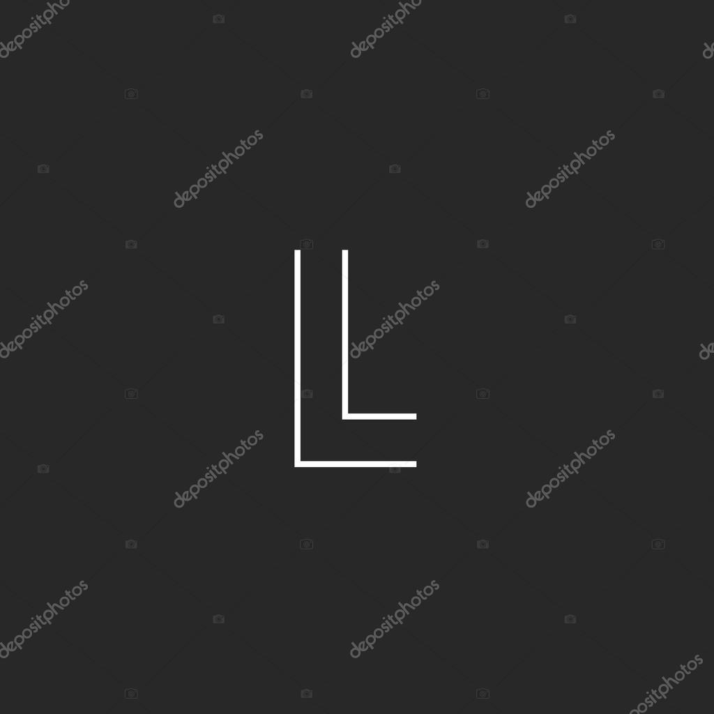 L letter logo, geometric design template, business card emblem