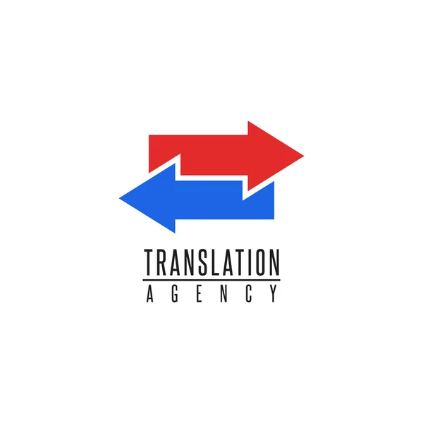 Mockup agência de tradução com setas — Vetor de Stock