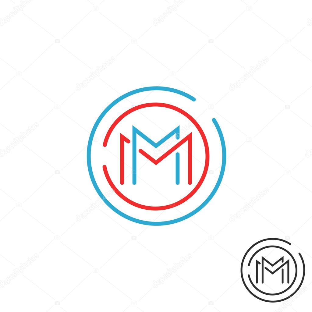 M letter logo, geometric design template, business card emblem