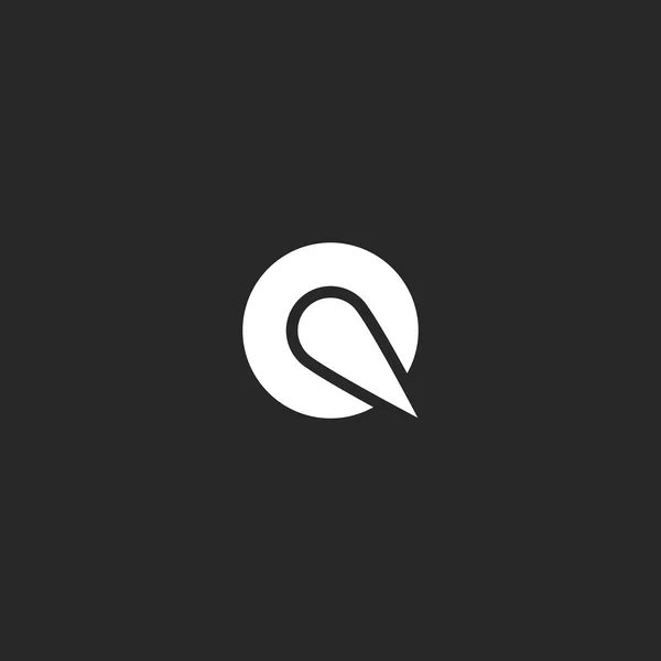 Logo Q brief ronde ontwerp — Stockvector