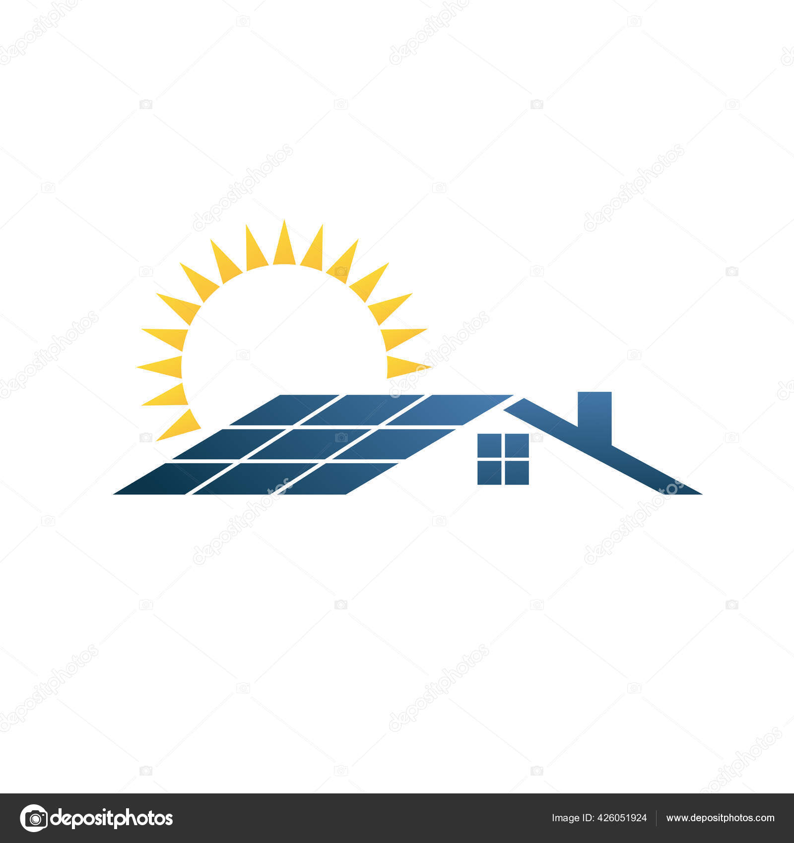 Solar Panels Roof Icon Vector Button Symbol Concept Vector Stock Vector