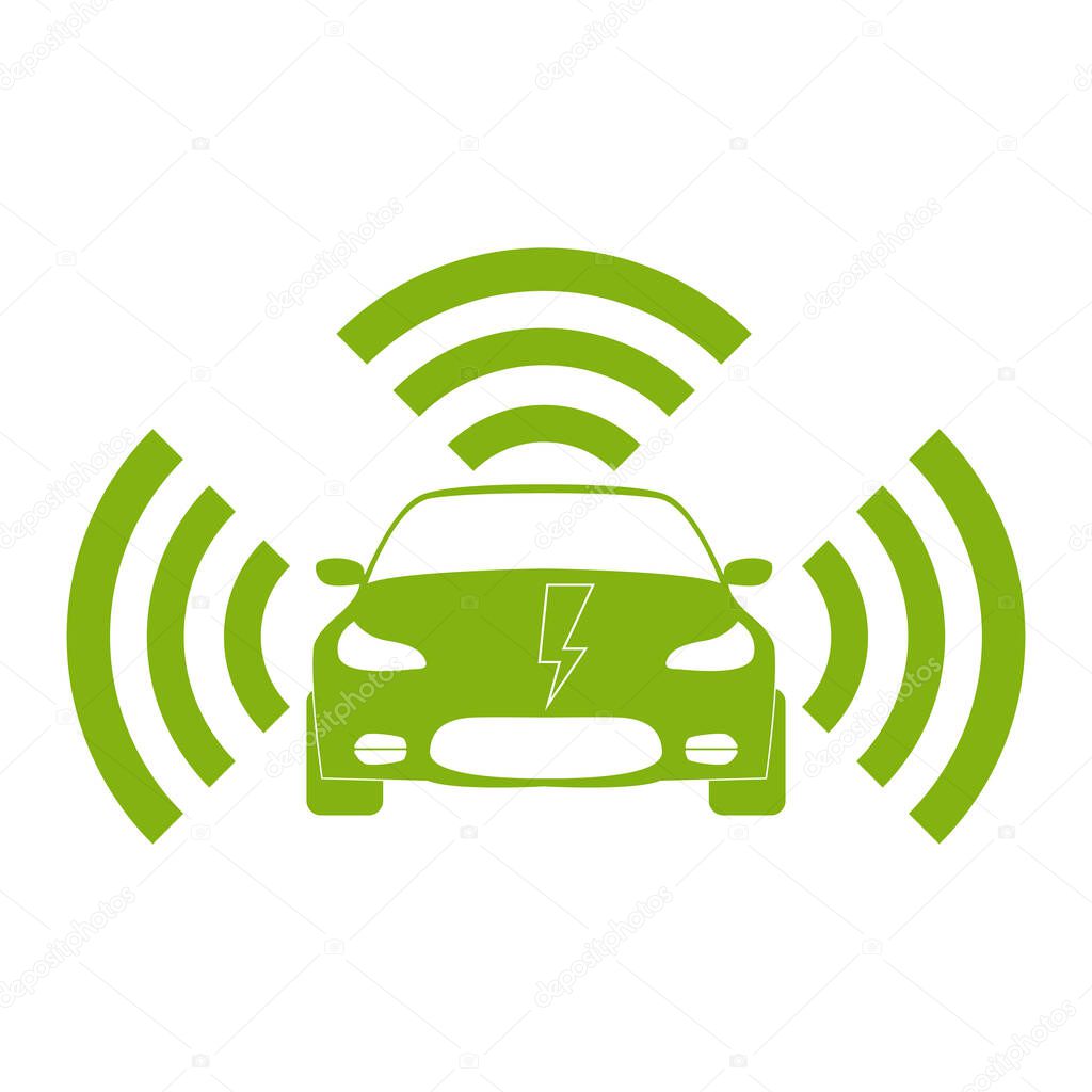 Sports electric car sign and symbol icon.