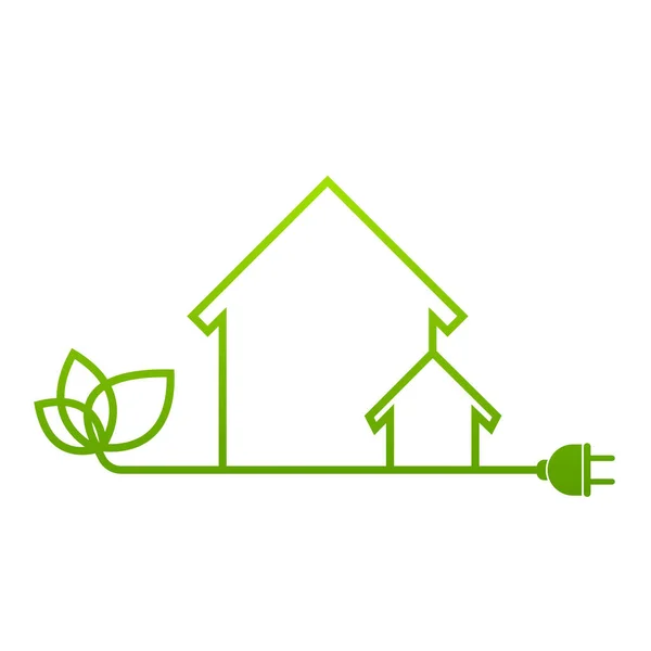 Eco House Verde Conceito Ícone Imobiliário —  Vetores de Stock