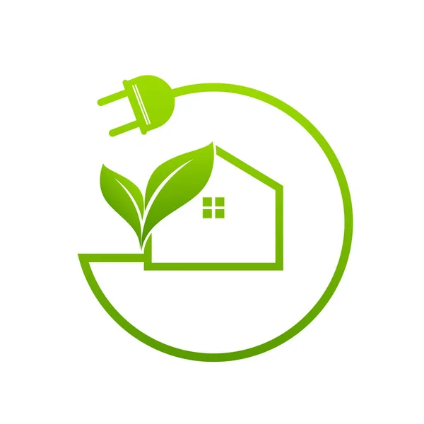 Eco House Green Real Estate Ikone Konzept — Stockvektor