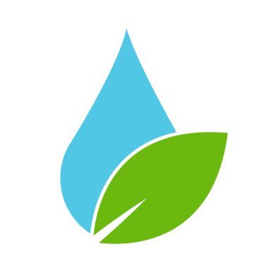 Su damlası yaprak şablonu vektör çizimi tasarımı