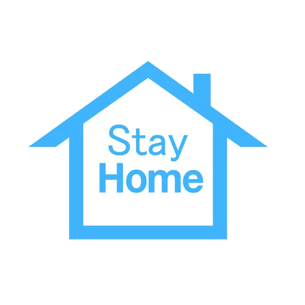 Stay Home Work Home Text House Roof Covid Coronavirus Protection — Stock Vector