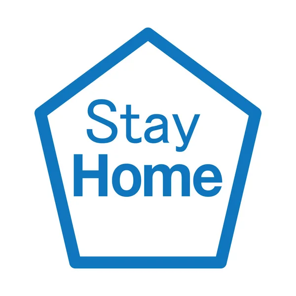 Stay Home Work Home Text House Roof Covid Coronavirus Protection — Stock Vector