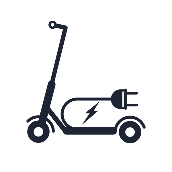 Elektrisk Skoter Scooter Line Ikon Batteridriven Scooter Inuti Cirkel Med Royaltyfria illustrationer
