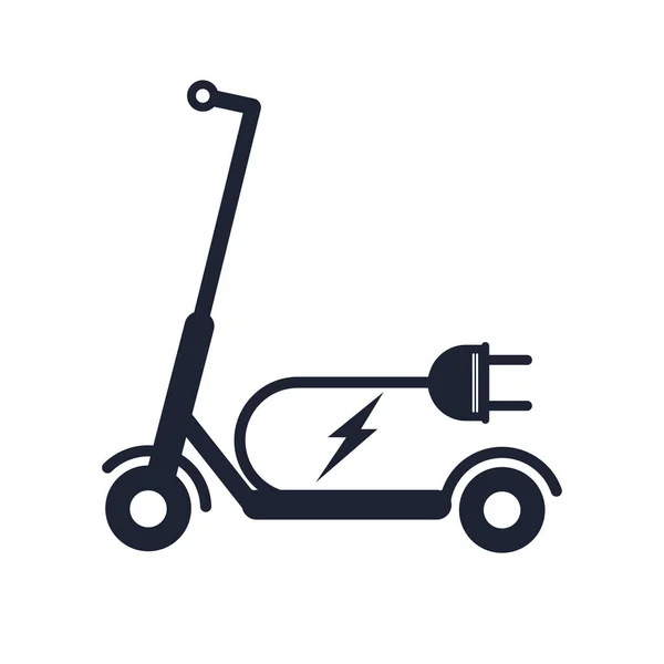 Scooter Eléctrico Scooter Línea Icono Scooter Alimentado Por Batería Dentro Ilustraciones de stock libres de derechos