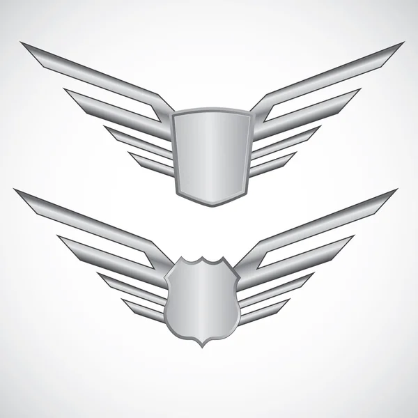 Wing steel design elements — Stock Vector