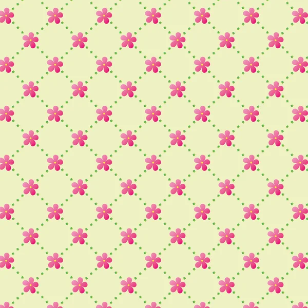 원활한 패턴 핑크 꽃 배경. — 스톡 벡터