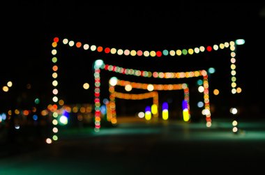 Dairesel bokeh arka plan, Noel ve yeni yıl