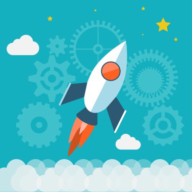 Başlangıç konsept düz stil