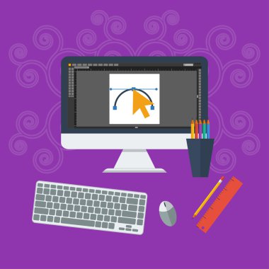 Grafik tasarım kavramı düz stil