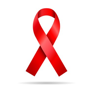İzole kırmızı kurdele simgesi AIDS