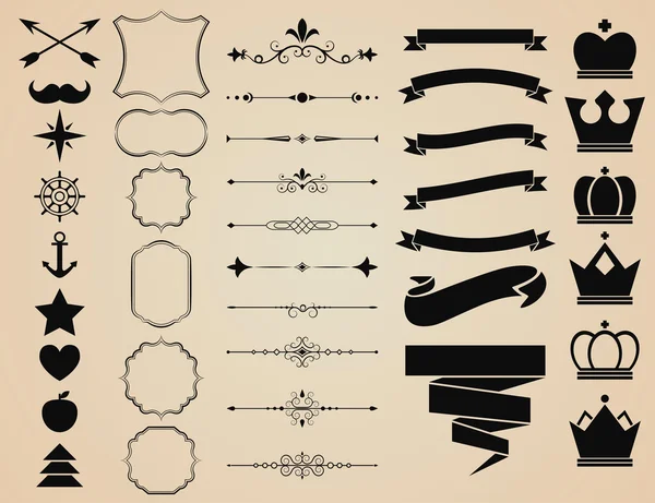 Vintage elements set — Stock Vector