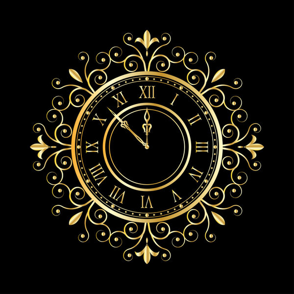 Gold clock vintage style