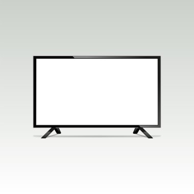 LCD veya Led tv ekranı. Ekran boş, teknoloji dijital, elektronik donanımları, mockup. Vektör çizim