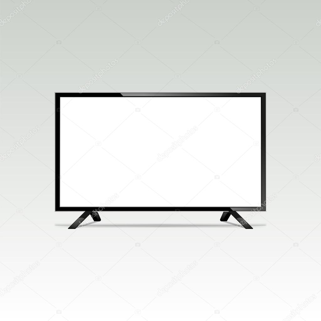 LCD or LED tv screen. Display blank, technology digital, electronic equipment, mockup. Vector illustration
