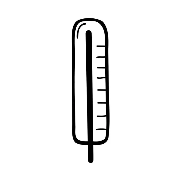 Termometer Temperaturmätare Doodle Vektorbild Isolerad Över Vit Bakgrund — Stock vektor