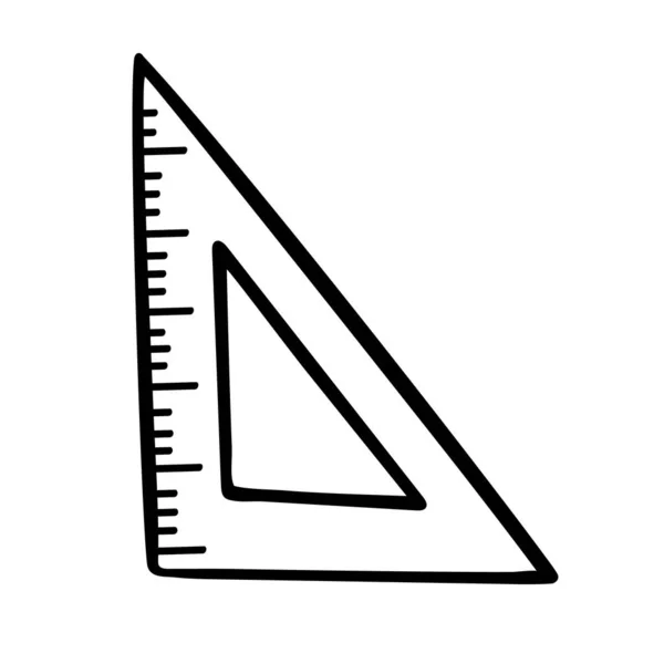 Triangular Governante Imagem Vetorial Doodle Isolado Sobre Fundo Branco —  Vetores de Stock