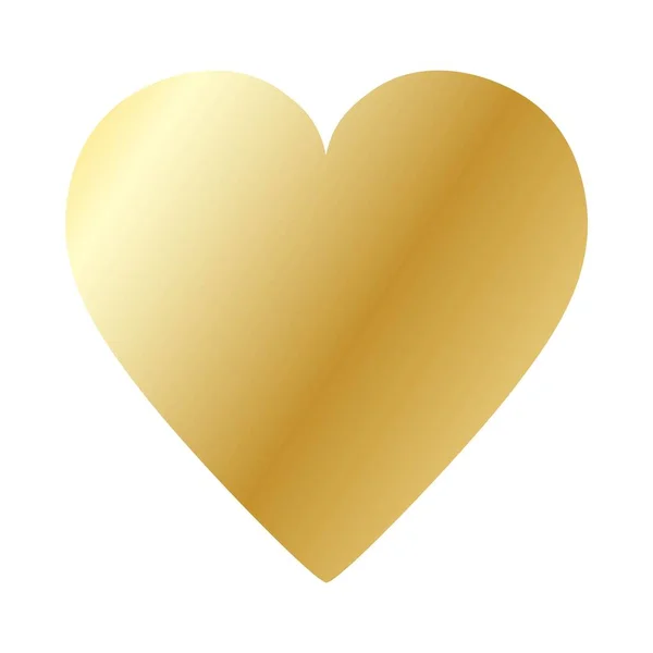 Feliz Día San Valentín Gran Corazón Oro — Vector de stock