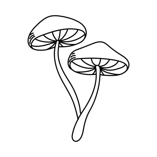 Champignon Illustration Vectorielle Doodle Élément Unique Dessiné Main Isolé Sur — Image vectorielle