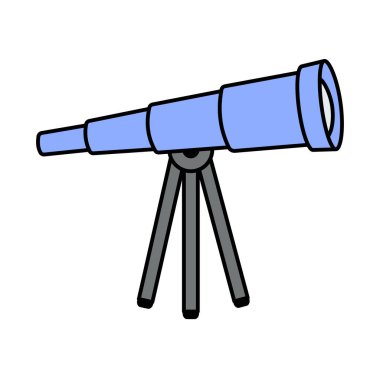 Spyglass. Doodle tarzı bir ikon. Poster, afiş, arkaplan, kart, davet, sunum tasarımı için vektör illüstrasyonu.