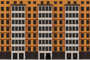 Açık şehir fasad Önden Görünüm