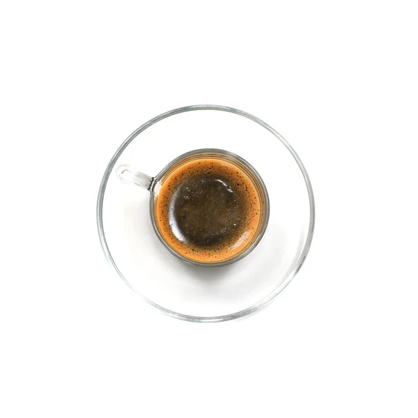 Top view of espresso coffee isolate on white background — Stock Photo, Image