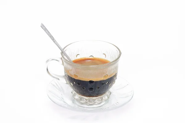 Espresso coffee in classic cup isolate on white background — Stock Photo, Image