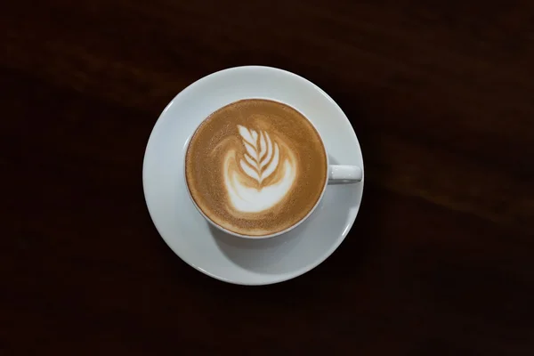 卡布奇诺咖啡热标识背景 — 图库照片
