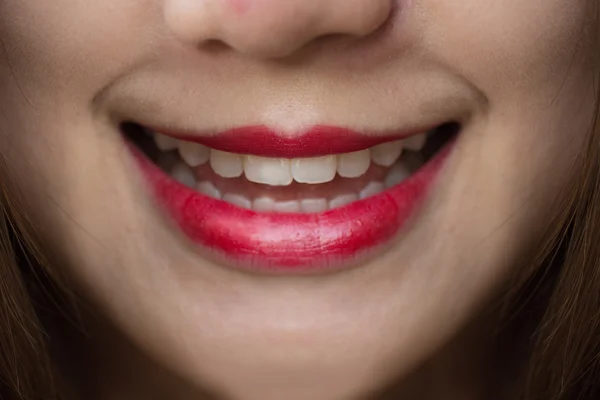 Passionate red lips as beauty background — Stock Photo, Image