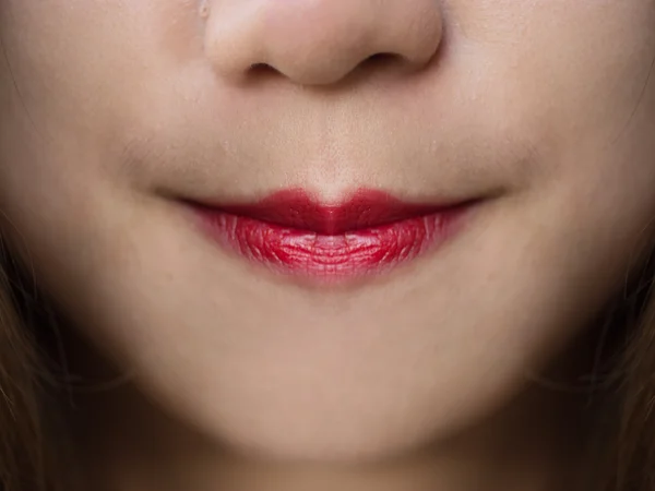 Passionate red lips as beauty background — Stock Photo, Image