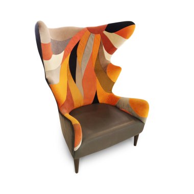 Lüks koltuk izole beyaz arka plan olarak 