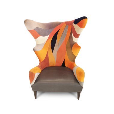 Lüks koltuk izole beyaz arka plan olarak 