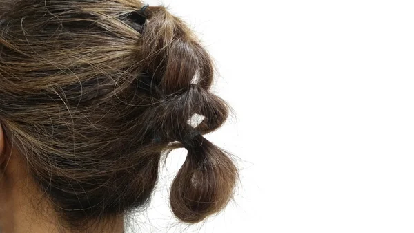 Fryzura dla włosów krótkich i średnich włosów izolować na białym jako bac — Zdjęcie stockowe