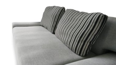 Gri kanepe ve mobilya arka plan olarak yastık