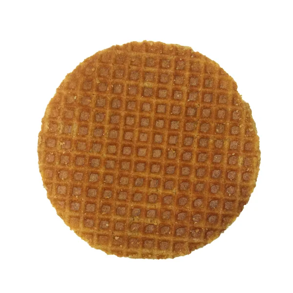 Waffles holandeses isolados sobre fundo branco — Fotografia de Stock