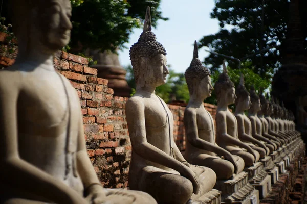 Stato Buddista Calcare Wat Yai Chai Mongkhon Ayutthaya Thailandia — Foto Stock