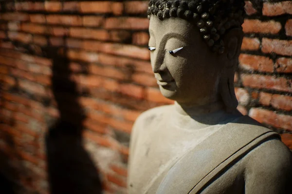 Estado Budista Piedra Caliza Wat Yai Chai Mongkhon Ayutthaya Tailandia —  Fotos de Stock