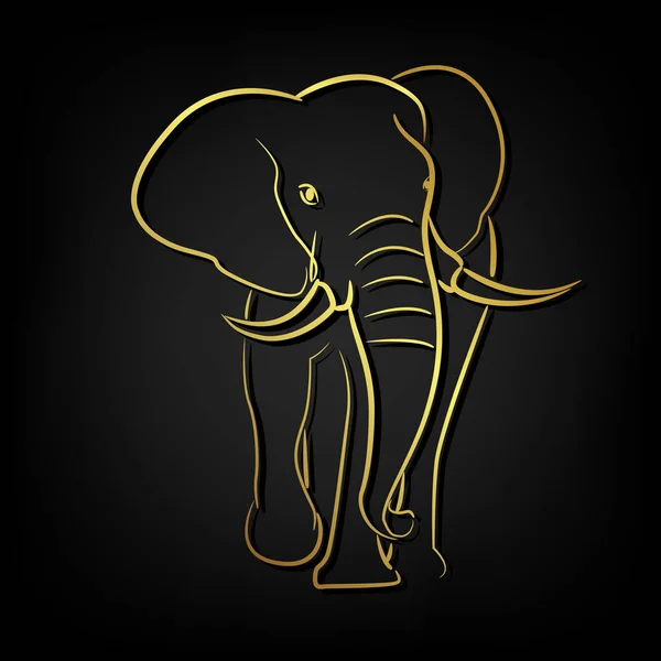 Elefante Africano Com Elemento Fronteira Dourada — Vetor de Stock