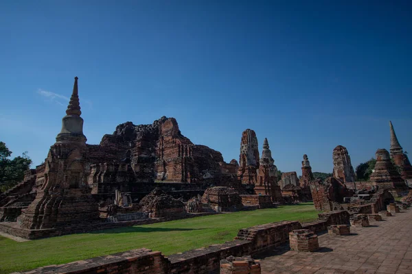 Wat Mahathat Ayuttaya Parque Histórico Ayutthaya Cubre Las Ruinas Antigua —  Fotos de Stock