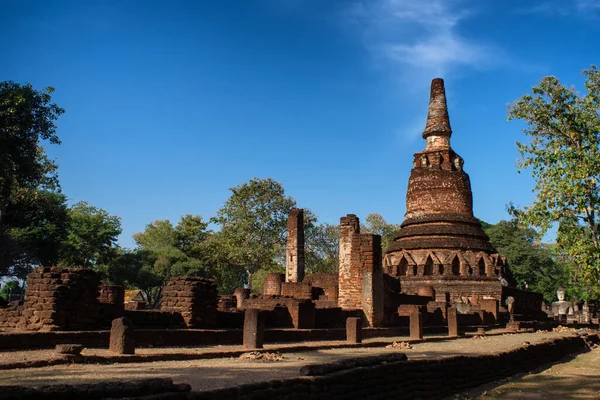 Αρχαία Παγόδα Στο Ιστορικό Πάρκο Kamphaeng Phet Ταϊλάνδη — Φωτογραφία Αρχείου