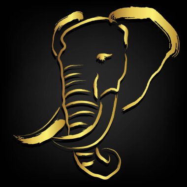 Baş fil boyası fırça darbesi, vektör tasarımı