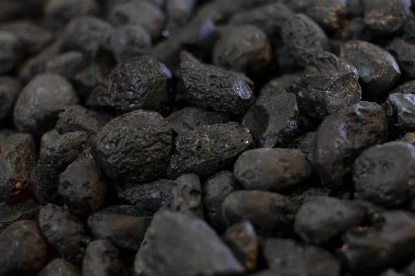 Pedra Tektite Preta Meteorito Como Fundo — Fotografia de Stock